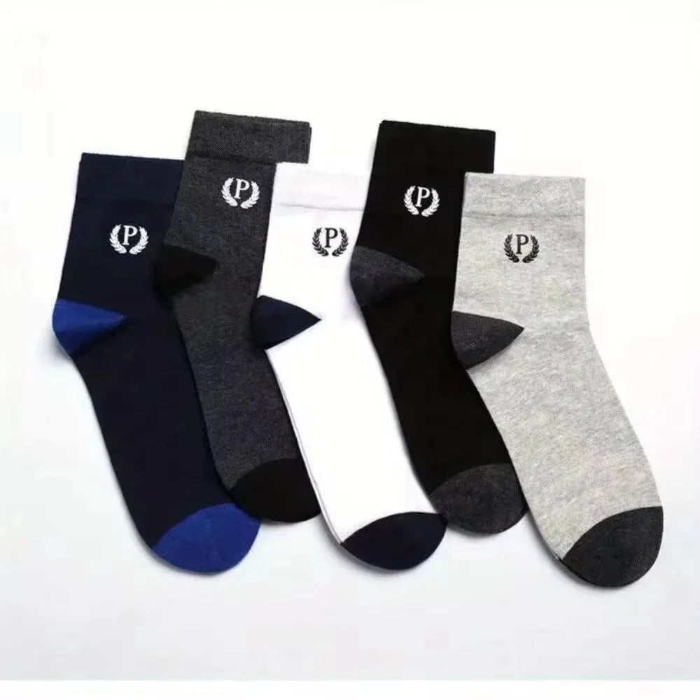 5 Pares de Calcetines para Hombre – Moda Vintage Deportiva | Calcetines Cálidos de Otoño e Invierno, Cómodos y Resistentes