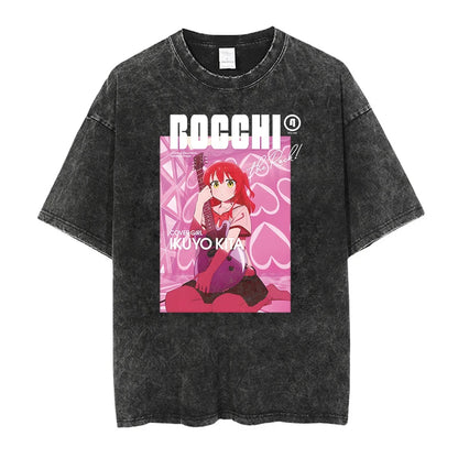 Camiseta Oversized Bocchi Club | Anime Bocchi The Rock Hombre | Algodón Estampada Creativa
