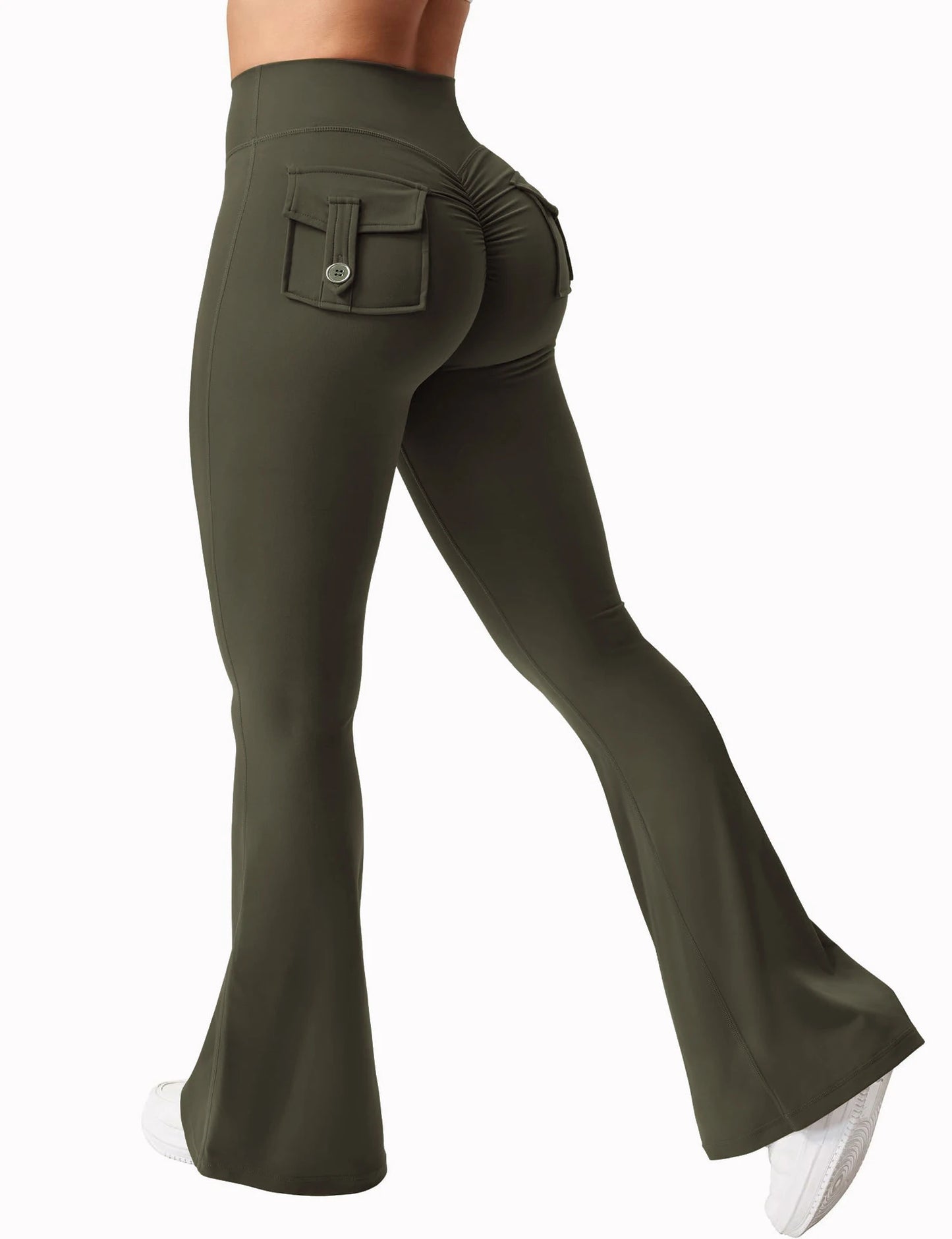 Leggings Yoga Mujer Pierna Ancha | Pantalones Deportivos Compresión con Bolsillos Estilo Naked Feeling
