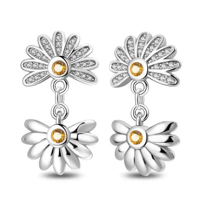 Aretes Primavera Plata 925 | Abeja, Flor y Mariposa | Aros Dobles Mujer