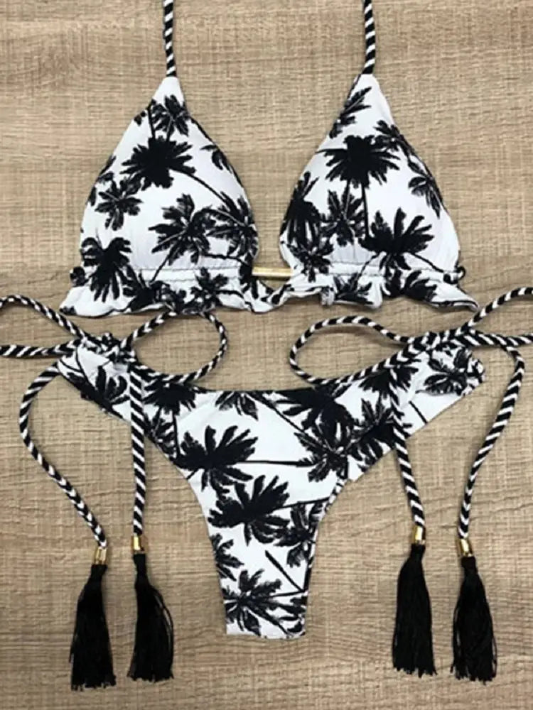RUOTONGSEPT Bikini Estampado Mujer 2022 | Bandage Brasileño 2 Piezas