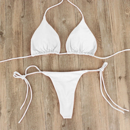 Bikini Mujer 2025 | Conjunto Sexy de Lencería con Tanga y Lazos Laterales