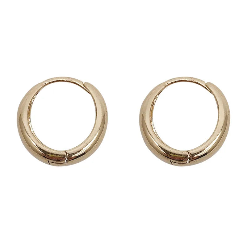 Aretes de Aro Huitan para Mujer | Joyería de Moda Sencilla y Versátil | Accesorios Elegantes para Uso Diario