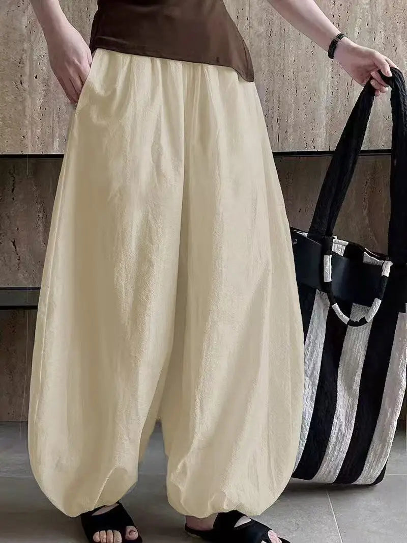 Pantalón Oversize Mujer Minimalista | Bloomers Pierna Ancha Hip Hop Verano 2025