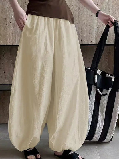 Pantalón Oversize Mujer Minimalista | Bloomers Pierna Ancha Hip Hop Verano 2025