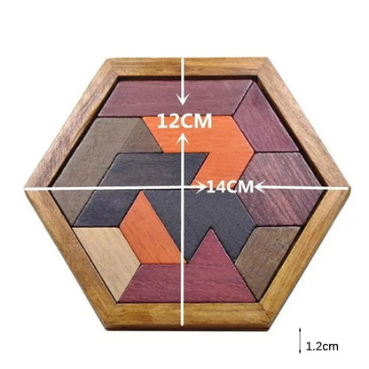 Rompecabezas Tangram de Madera – Juguete Educativo Montessori para Niños, Puzzle DIY de Aprendizaje y Entrenamiento Cognitivo