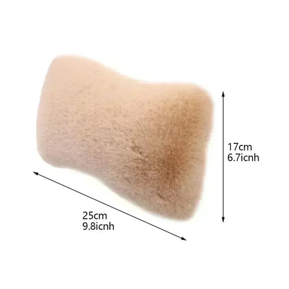 Cojín de Cuello y Lumbar de Felpa para Coche | Almohada Universal de Asiento con Soporte y Calidez Invernal