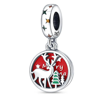 Charm Navideño Disney en Plata 925 – Abalorios Mickey y Minnie para Pulseras Originales Mujer
