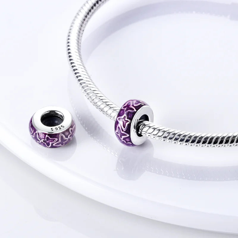 Charm de Plata 925 Araña, Mariposa y Zirconia – Abalorios Brillantes para Pulseras Originales 3mm