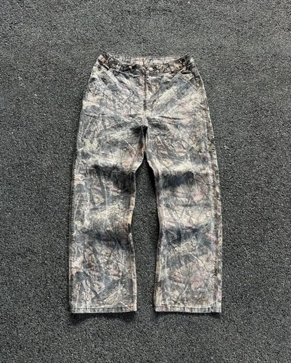Jeans Camuflados Y2K Hombre | Pantalones Vaqueros Oversize Rectos Wide Leg Estilo Hip Hop Streetwear Retro
