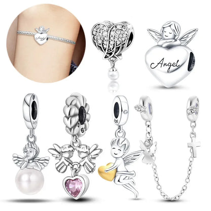 Cadena de Seguridad Ángel Guardián con Cruz Plata 925 | Compatible Pandora Original