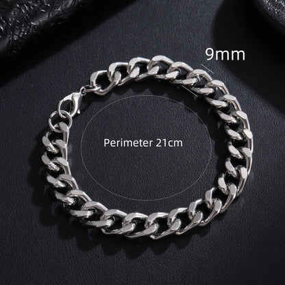 Pulsera Cadena Cubana Clásica para Hombres – Acero Inoxidable 3/5/7/9mm, Joyería Moderna Unisex