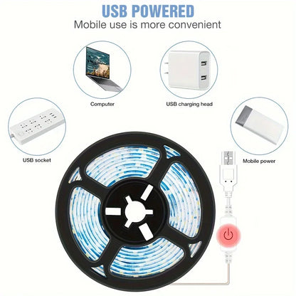 Tira LED USB 5V con Control Táctil Luz Decorativa TV Gaming Habitación Fiesta Camping