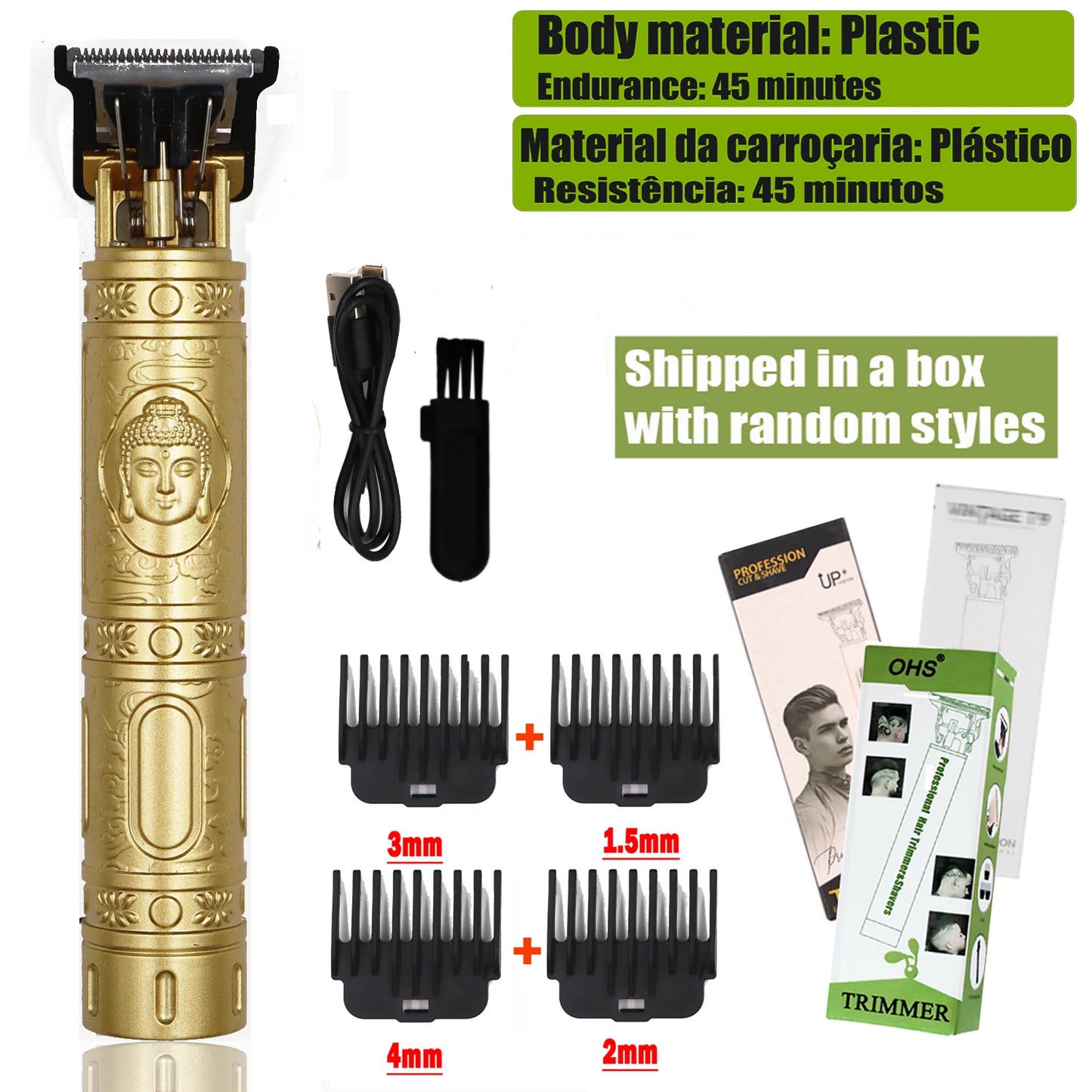 Máquina de corte T9 profesional – Cortapelos eléctrico 0 mm para barba, cabello y cuerpo con diseño recargable para barberos y uso en casa