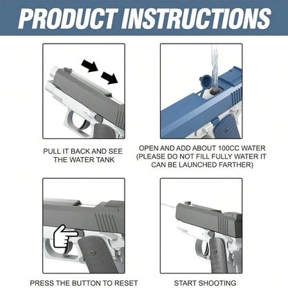 M1911 Pistola de Agua para Niños y Adultos | Juguete de Verano para Playa, Piscina y Juegos al Aire Libre
