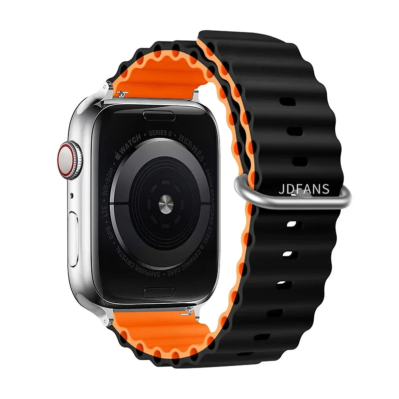 Correa Ocean Band Compatible con Apple Watch | Pulsera Deportiva Ajustable 49mm 45mm 44mm 41mm 40mm Series SE 3 6 7 8 9 10 Ultra