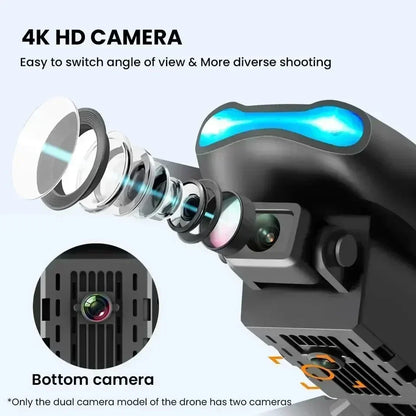 Drone E99Pro 4K con doble cámara – RC plegable WiFi 5G FPV con altura estable y modos especiales
