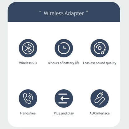 Adaptador Bluetooth 5.3 2 en 1 – Transmisor y receptor inalámbrico con conector 3.5mm para coche, auriculares y altavoces
