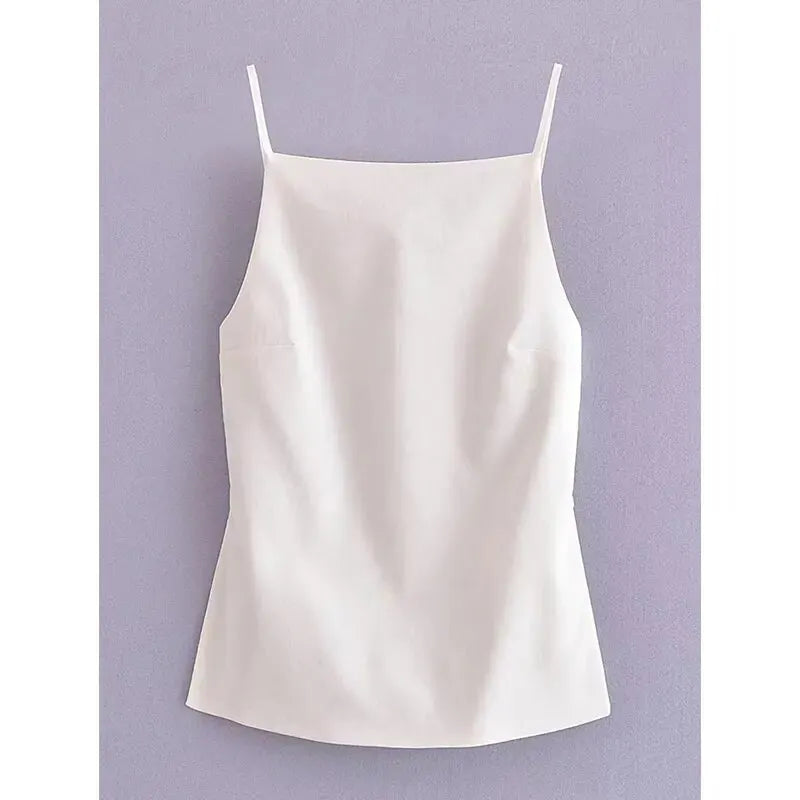Top Mujer Sexy 2025 | Crop Top Sin Espalda con Tirantes Elegante Fiesta Verano
