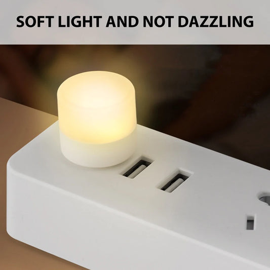 Mini Luz LED USB Portátil – Lámpara de Noche, Lectura y Decoración, Luz Cálida Protectora para Ojos