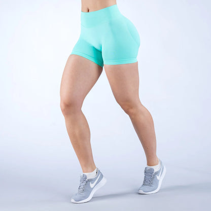 Shorts Deportivos Mujer Seamless | Cintura Triple Plisada Low Rise Yoga & Fitness
