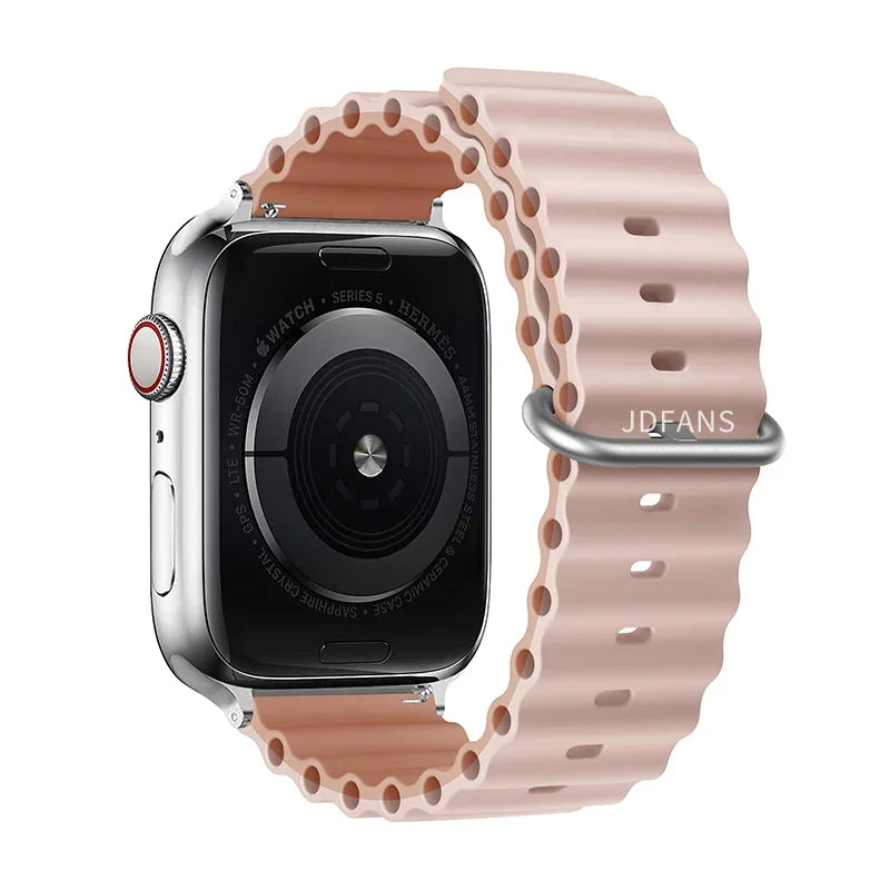 Correa Ocean Band Compatible con Apple Watch | Pulsera Deportiva Ajustable 49mm 45mm 44mm 41mm 40mm Series SE 3 6 7 8 9 10 Ultra