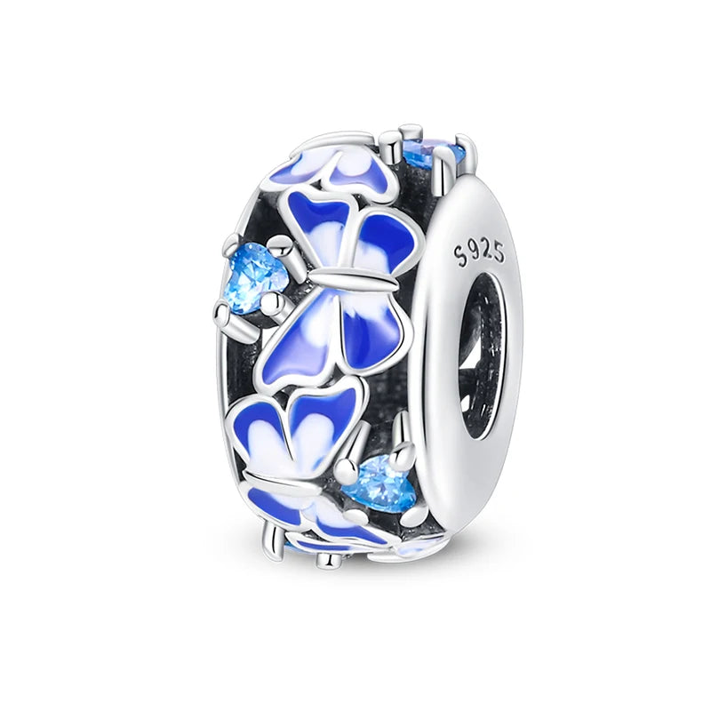 Charm de Plata 925 Araña, Mariposa y Zirconia – Abalorios Brillantes para Pulseras Originales 3mm
