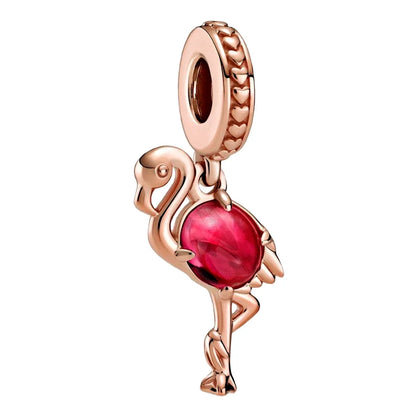 Charm Colgante Pareja Plata 925 y Oro Rosa | Compatible Pandora Original | Pulsera o Collar Mujer