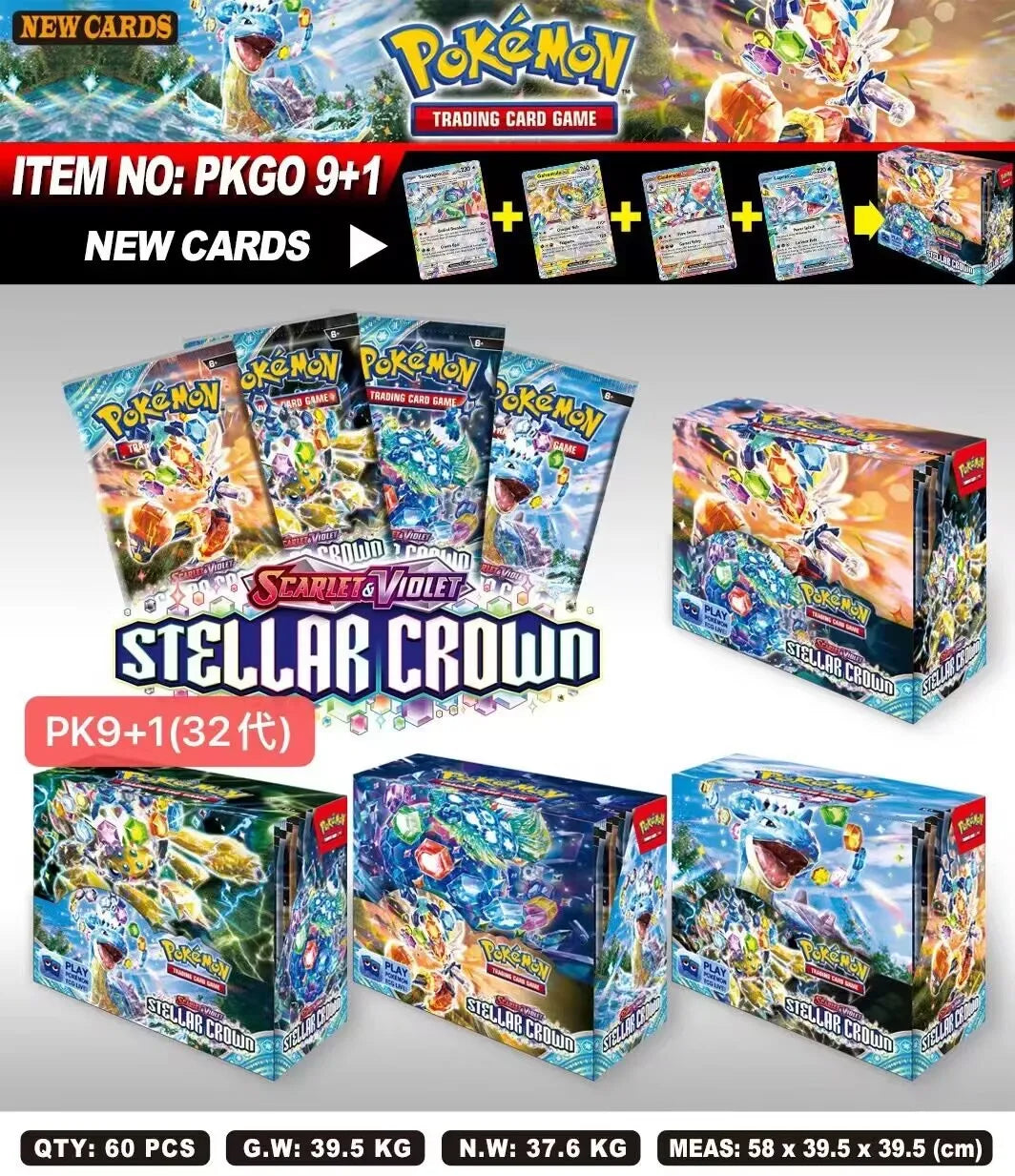 Set de Cartas Pokémon 324/360 Pcs – Brilliant Stars, 151, Prismatic Evolutions & Paldean Fates | Booster Box en Inglés