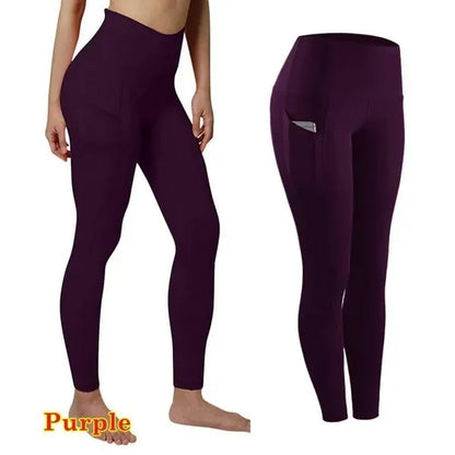 Leggings Deportivos Mujer Cintura Alta | Mallas Yoga Push Up con Bolsillo y Control Abdomen