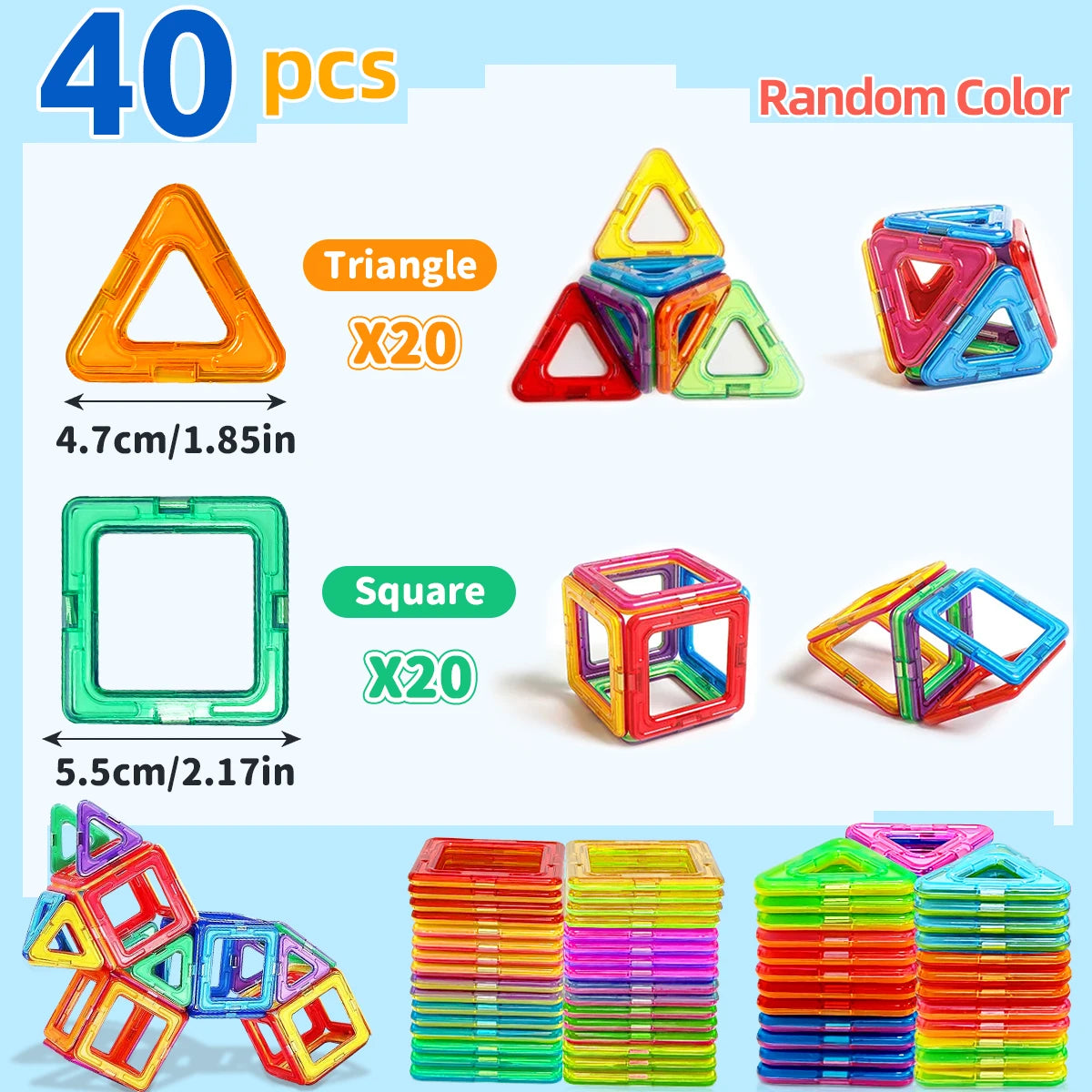 Bloques de Construcción Magnéticos STEM | Juguetes Educativos de Imanes para Niños