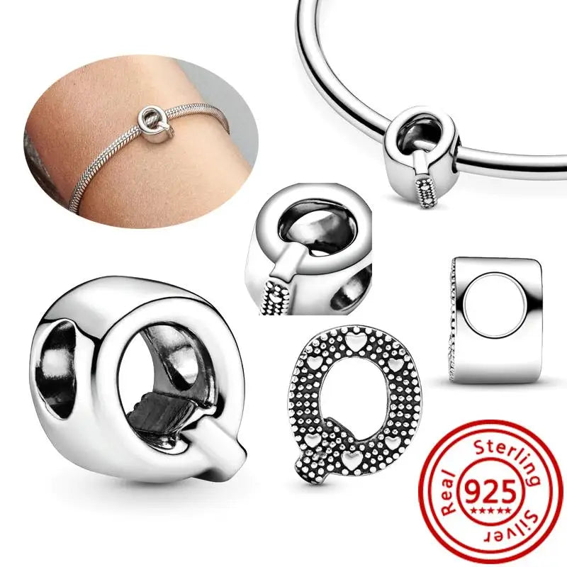 Charm Letras A–Z Plata 925 | Alfabeto Completo | Compatible Pandora Pulseras DIY