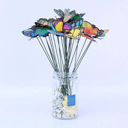 24PCS/10PCS Mariposas Decorativas 3D de PVC – Adorno de Jardín Creativo para Macetas, Flores y Exterior