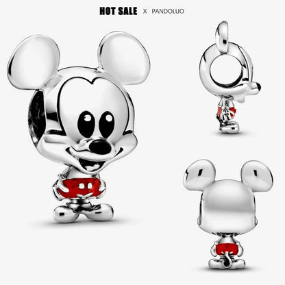 Charm Navideño Disney en Plata 925 – Abalorios Mickey y Minnie para Pulseras Originales Mujer