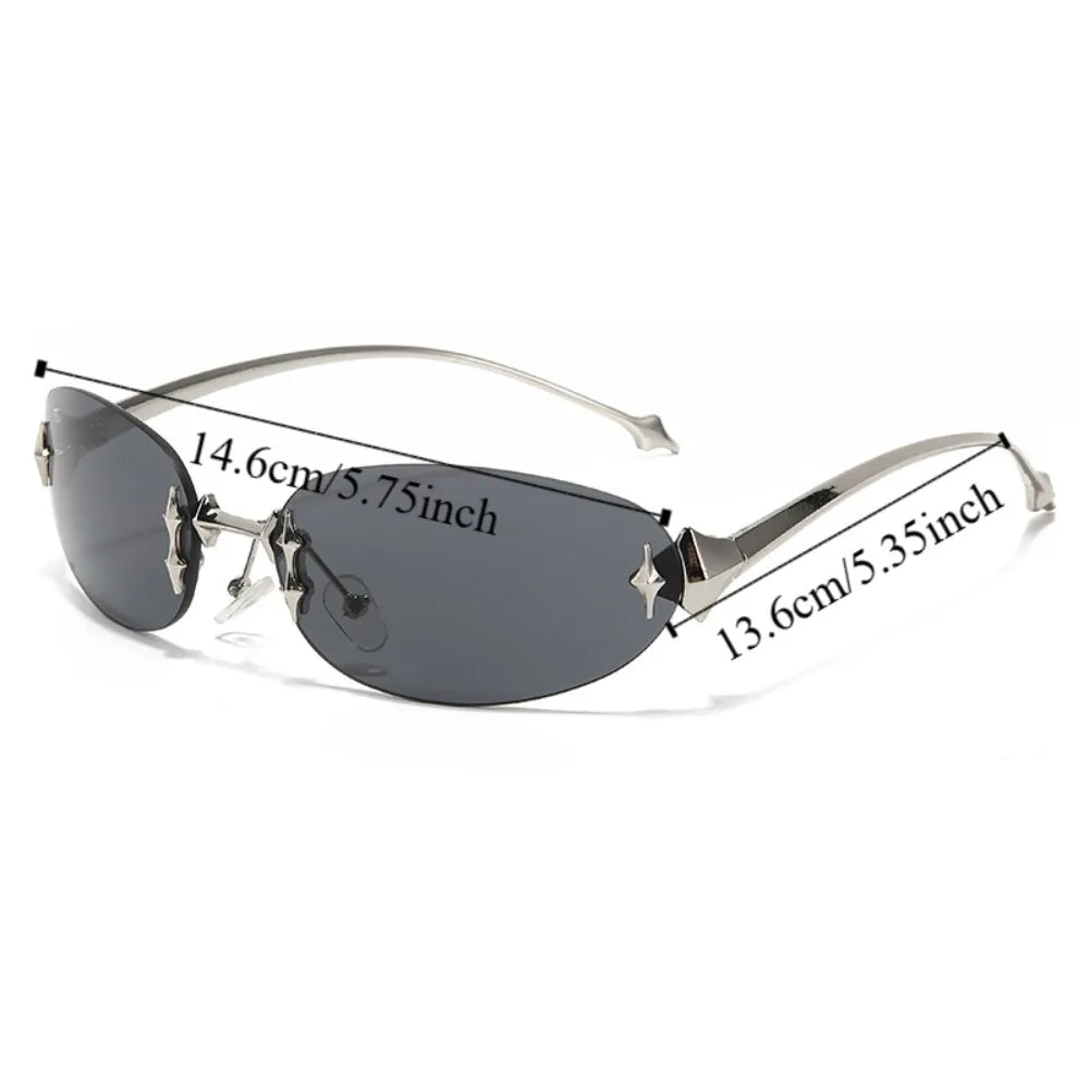 Gafas de Sol Y2K Retro Sin Montura | UV400 Protección | Estilo Vintage Ligero