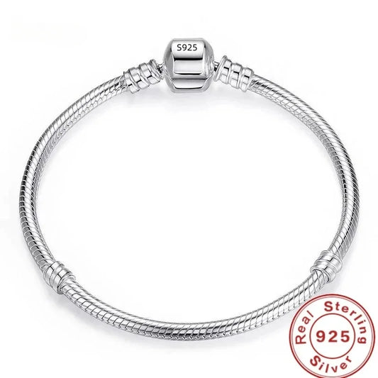 Pulsera de Plata 925 Hecha a Mano - Diseño Suave Tipo Snake Bone para Mujer