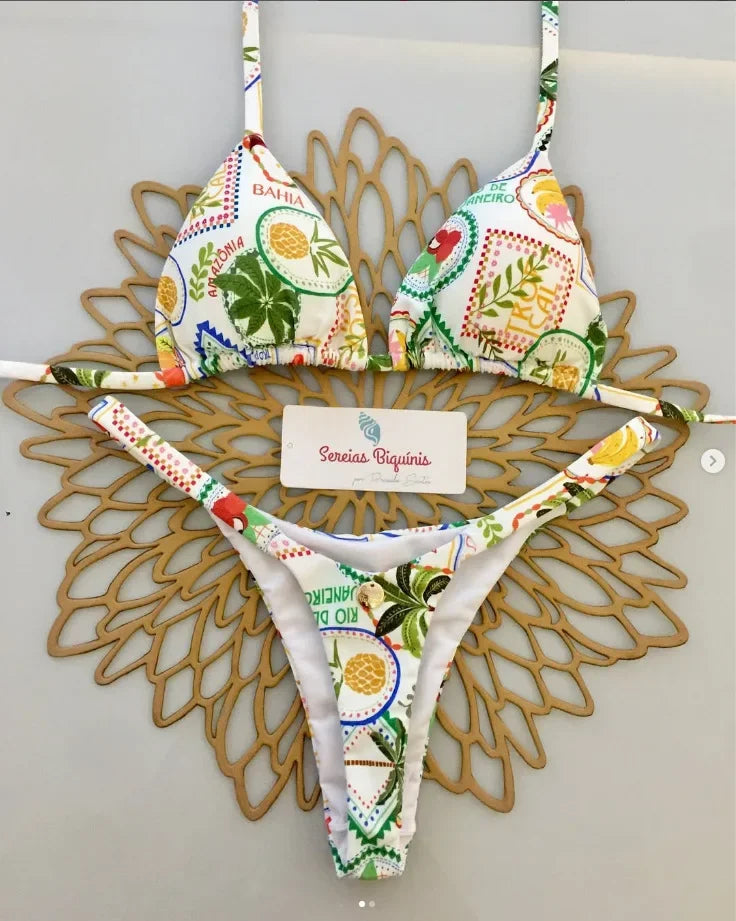 Bikini Sexy Mujer 2025 | Halter Lace-Up Y2K Playa y Piscina
