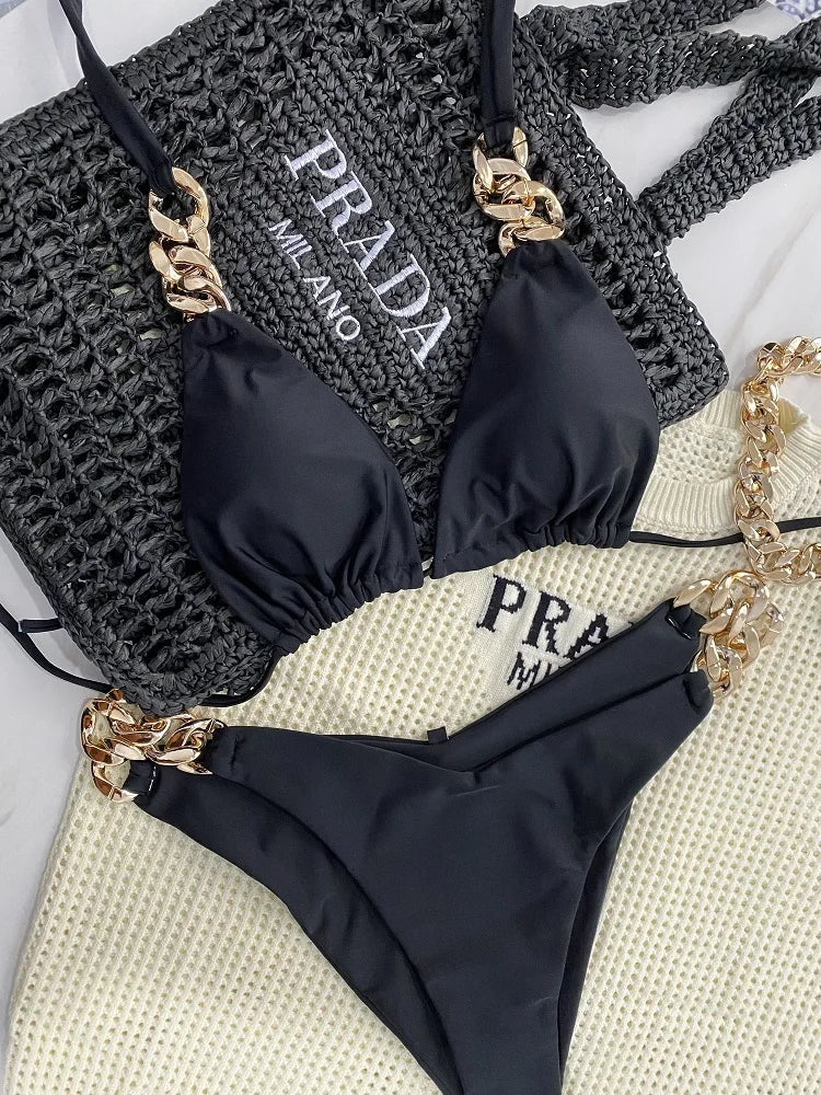 Bikini Sexy Mujer RUOTONGSEPT | Triángulo Brasileño Push Up Halter 2 Piezas