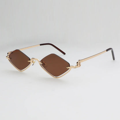 Gafas de Sol Poligonales Pequeñas Mujer | Estilo Vintage Cat Eye Marco Metálico