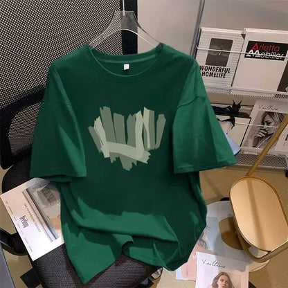 Camiseta Oversize Mujer Algodón Puro Blanca | Casual Verano 2024 Manga Corta