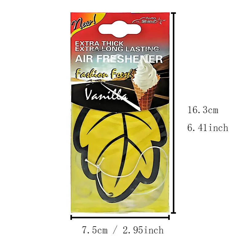 Ambientador de Coche Colgante en Forma de Hoja – 3 a 60 Piezas Aroma Natural Vainilla Perfume Interior Auto