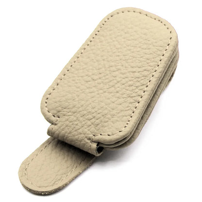 2PCS Porta Gafas de Sol Magnético para Parasol de Coche – Clip de Cuero con Soporte para Gafas y Tickets