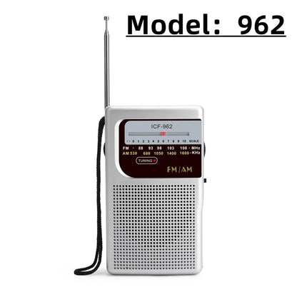 Mini radio portátil AM/FM BC-R21/961/962 – Batería AA, mejor recepción y sonido duradero