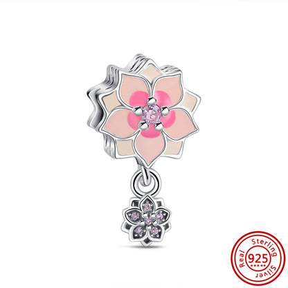 Charm trébol verde dopamina en plata 925 – Flor del bosque para pulsera DIY compatible Pandora mujer