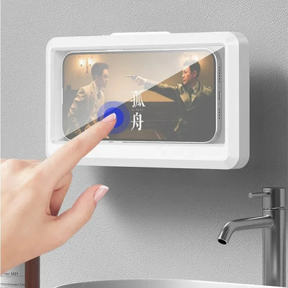 Soporte impermeable para teléfono – Funda de pared con ventosa y pantalla táctil para ducha y baño (hasta 6.8”)