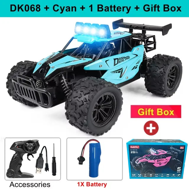 Coche RC Drift 1:16 Todoterreno – Control Remoto 2.4G Alta Velocidad con Luces LED Juguete para Niños
