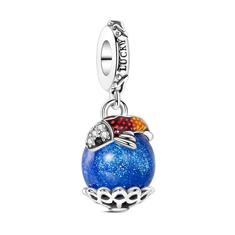 Charm de Plata S925 Hamster, Terrier y Princesa – Abalorios Brillantes para Pulseras Originales 3mm