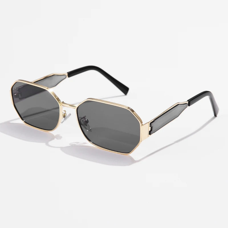 Gafas de Sol Vintage Rectangulares Unisex | Moda Retro Metal Negro Estilo Lujo