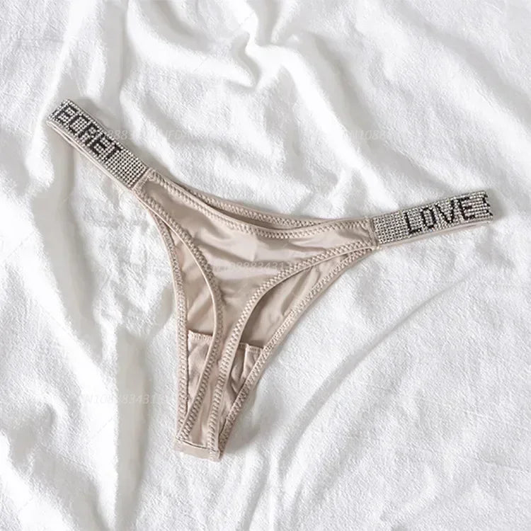 Tanga Mujer 2025 | Lencería Sexy con Rhinestones y Push-Up