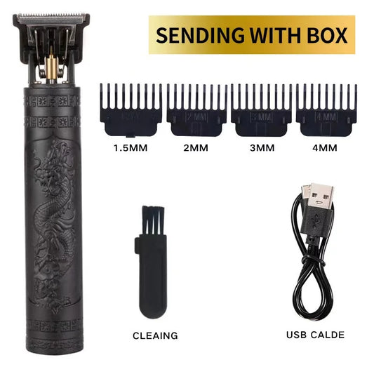 Máquina de Cortar Cabello Profesional 💈 Clipper Eléctrico Recargable USB | Corte Preciso y Potente para Barbería y Hogar